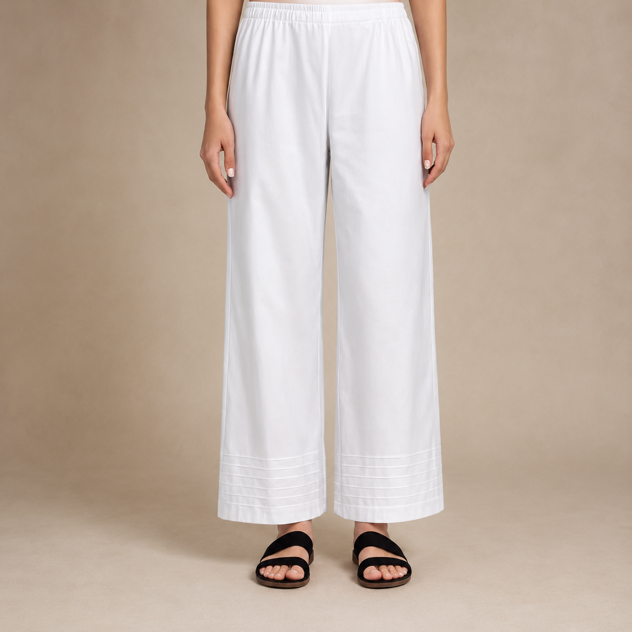 Soft Cotton Bottom Pintuck Palazzo For Women | Ladies Summer Pintuck Palazzo Pants.