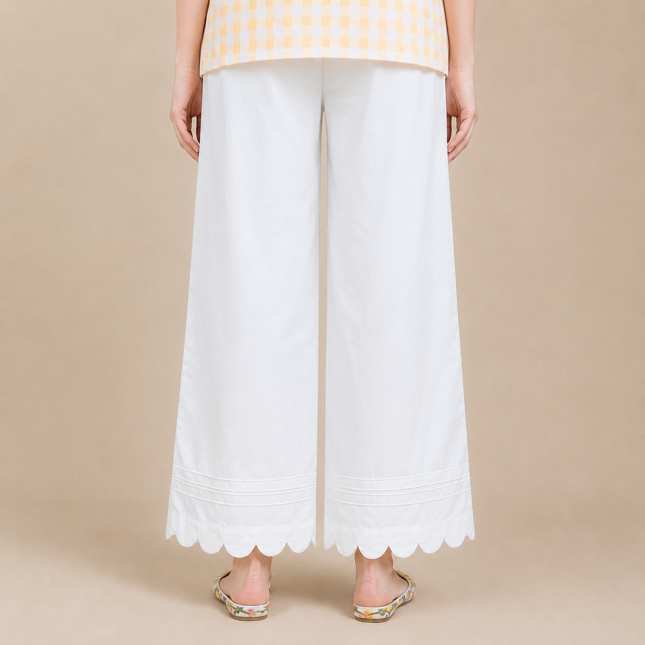 Soft Cotton Cutwork Palazzo For Women | Ladies Summer Cutwork Palazzo Pants