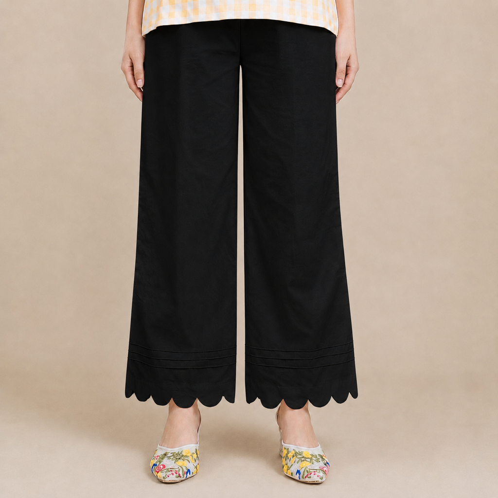 Soft Cotton Cutwork Palazzo For Women | Ladies Summer Cutwork Palazzo Pants