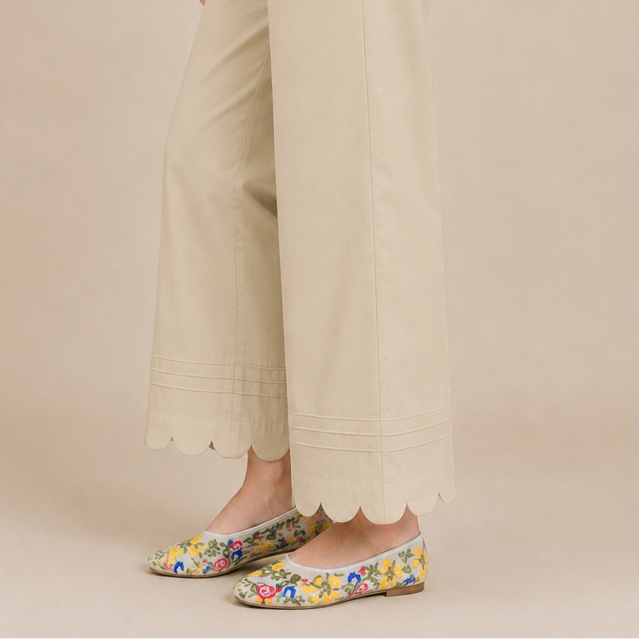 Soft Cotton Cutwork Palazzo For Women | Ladies Summer Cutwork Palazzo Pants