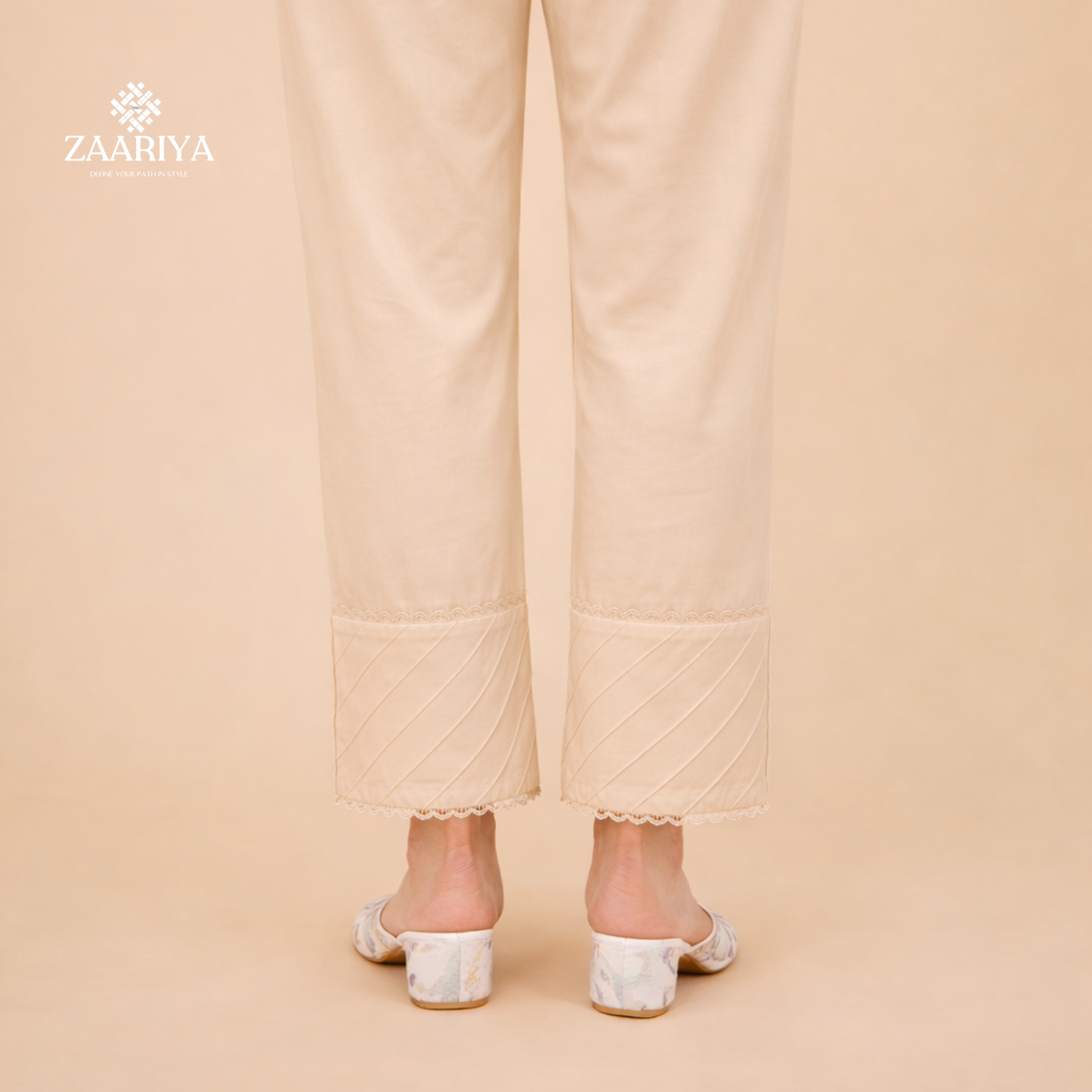 Soft Cotton Women Straight Pintuck Trouser Pakistan | Ladies Summer Pants