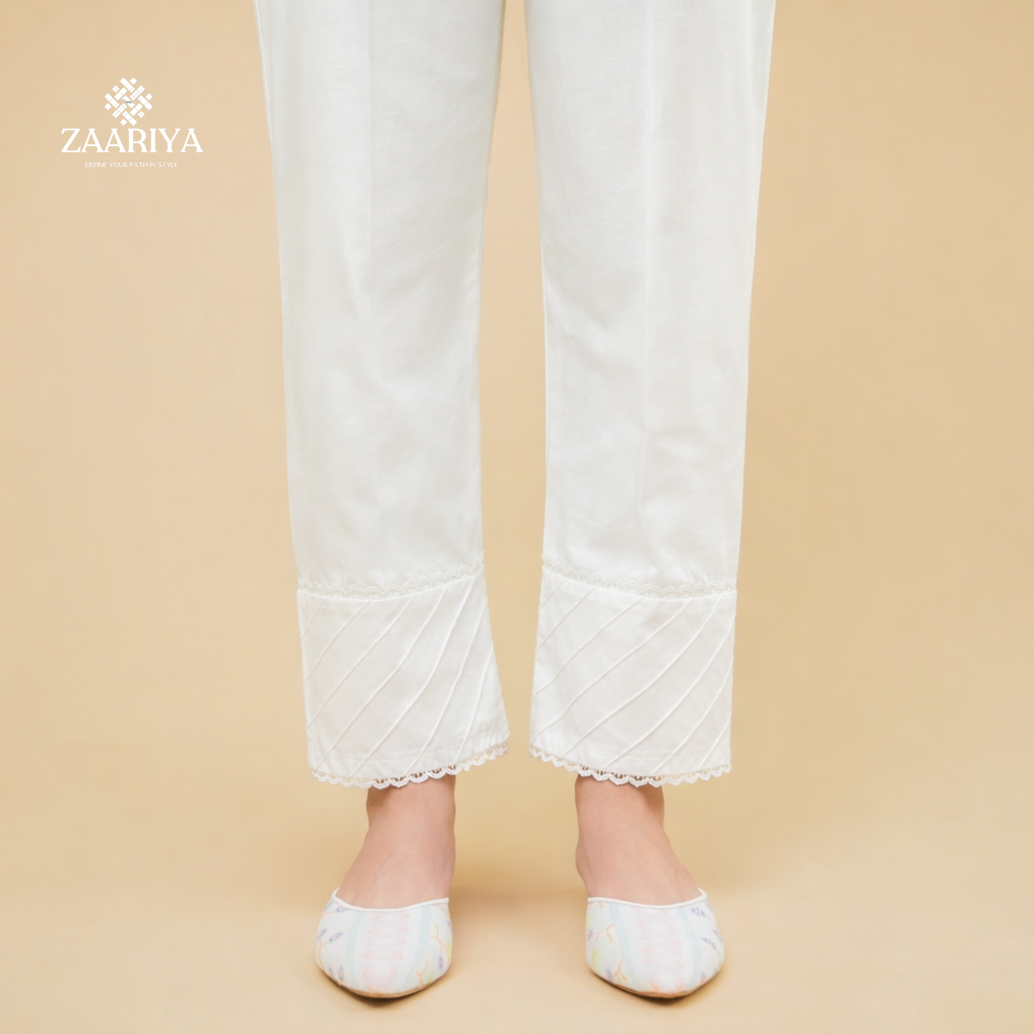Soft Cotton Women Straight Pintuck Trouser Pakistan | Ladies Summer Pants