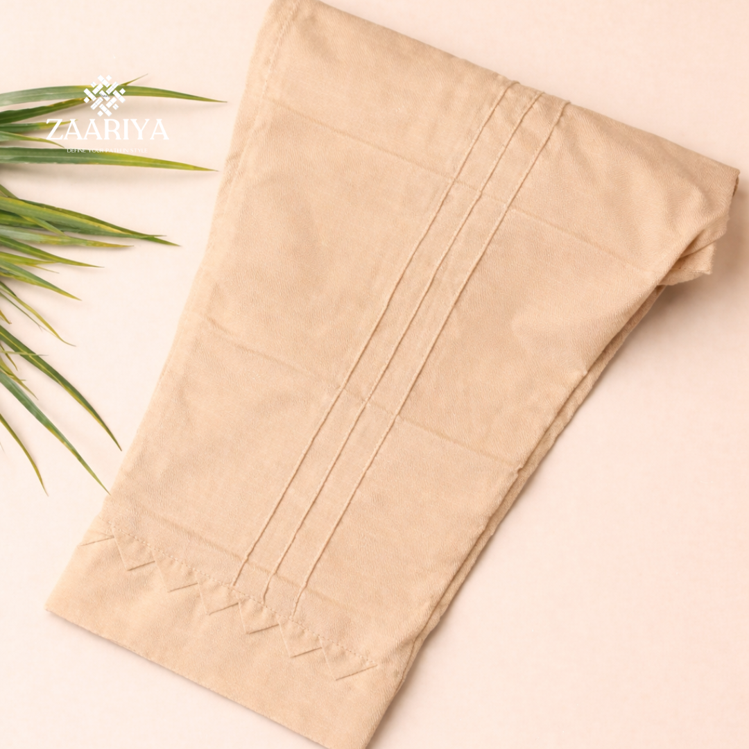 Soft Cotton 3 Pintuck Trouser Straight Look
