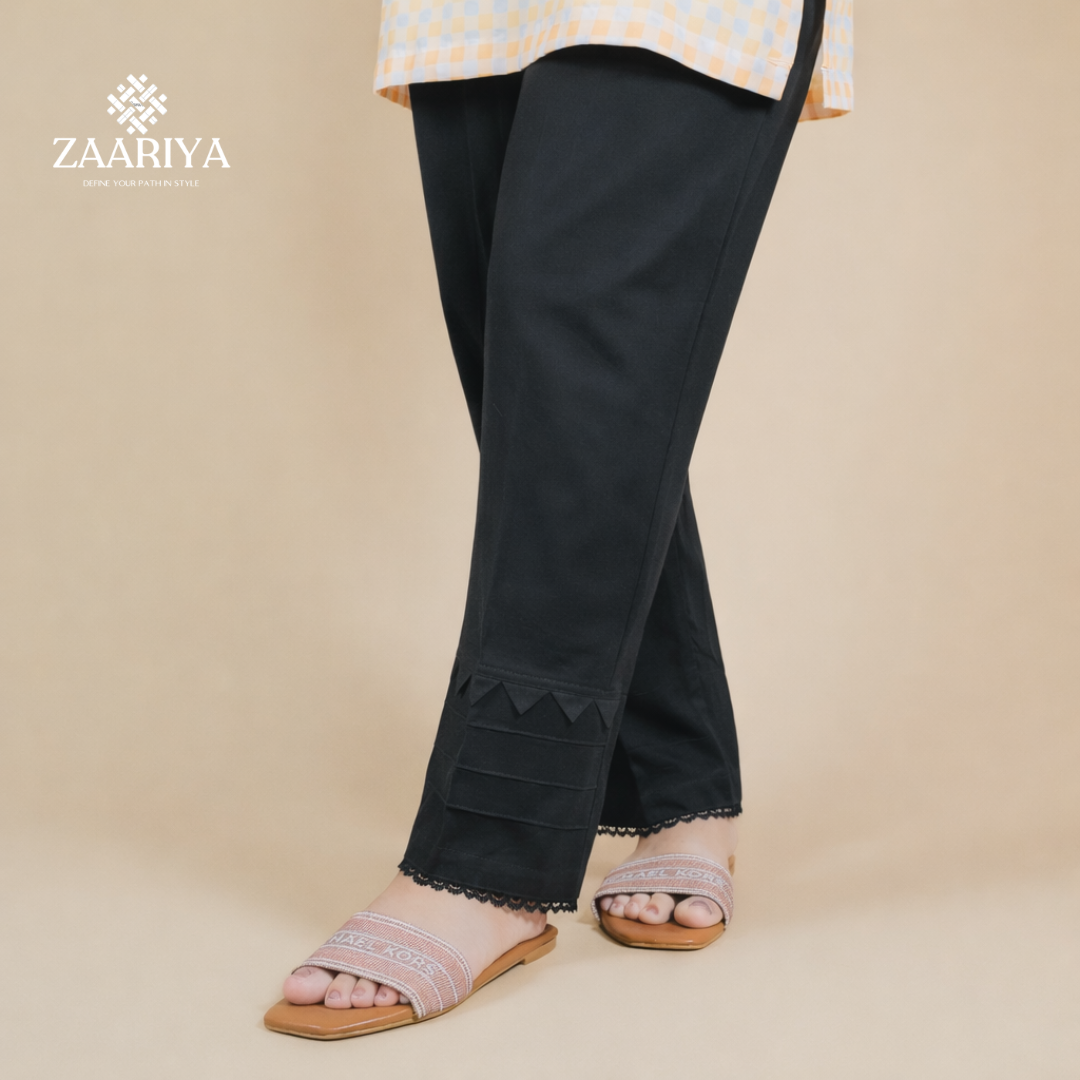Soft Cotton Women Samosa Pintuck Trouser | Ladies Summer Pants For Offices & Casual Wears.