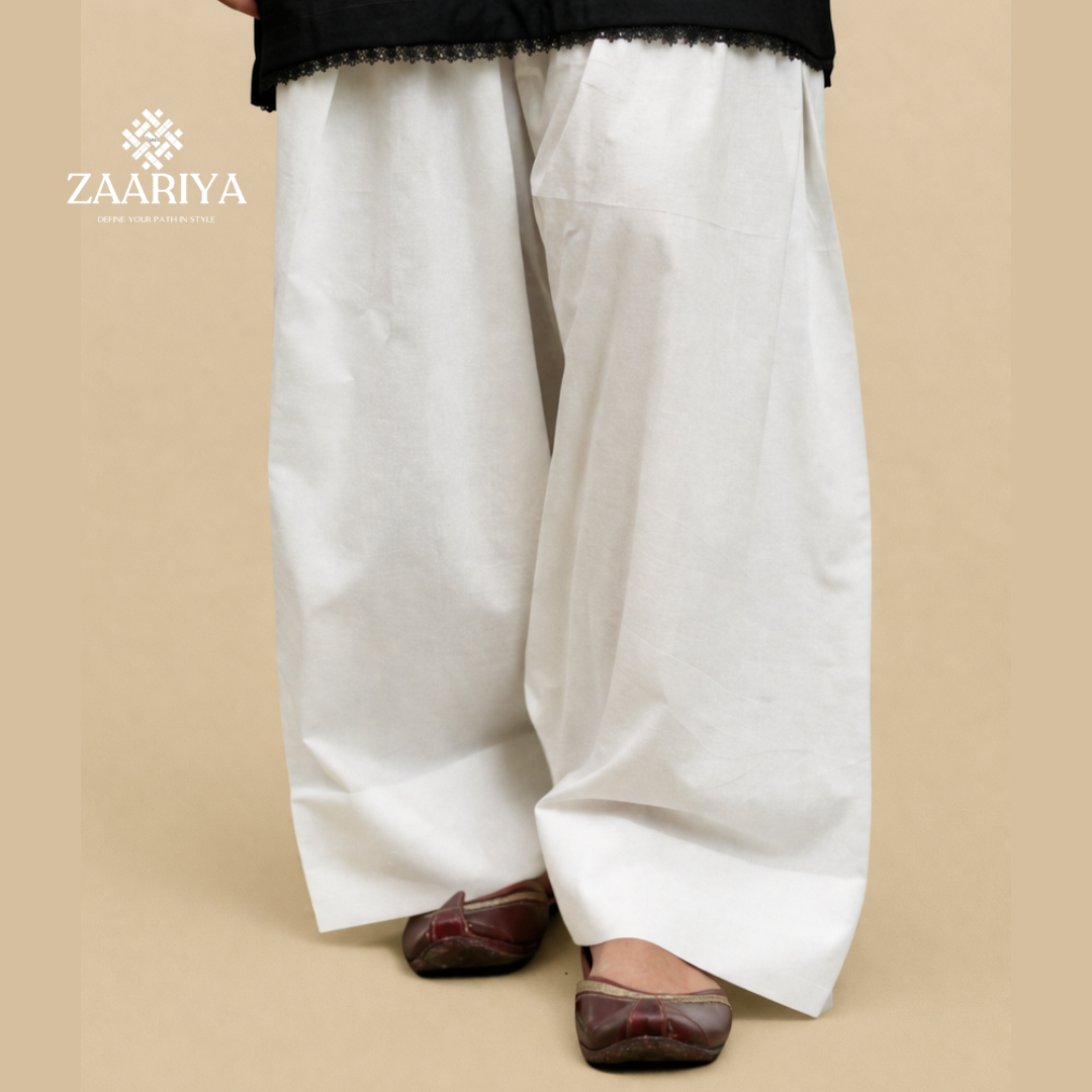 Farshi Cotton Shalwar for Women – Premium Pakistani Loose Pants | Comfortable Summer Ethnic Wear