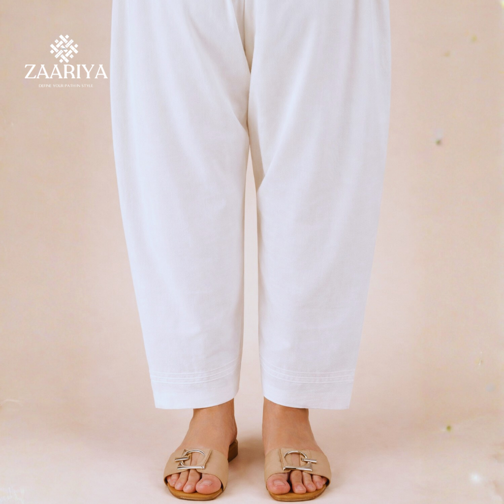 Ladies Cotton Pintuck Shalwar | Soft Comfortable Simple Pintuck Shalwar for Women | Daily Wear Ladies Shalwar Kameez Bottom