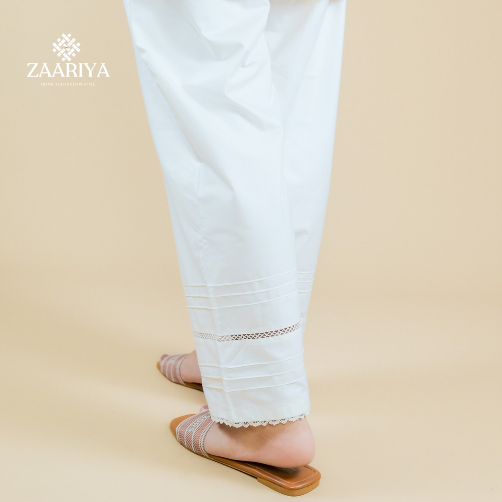 Soft Cotton 6 Pintuck Straight Trouser For Women